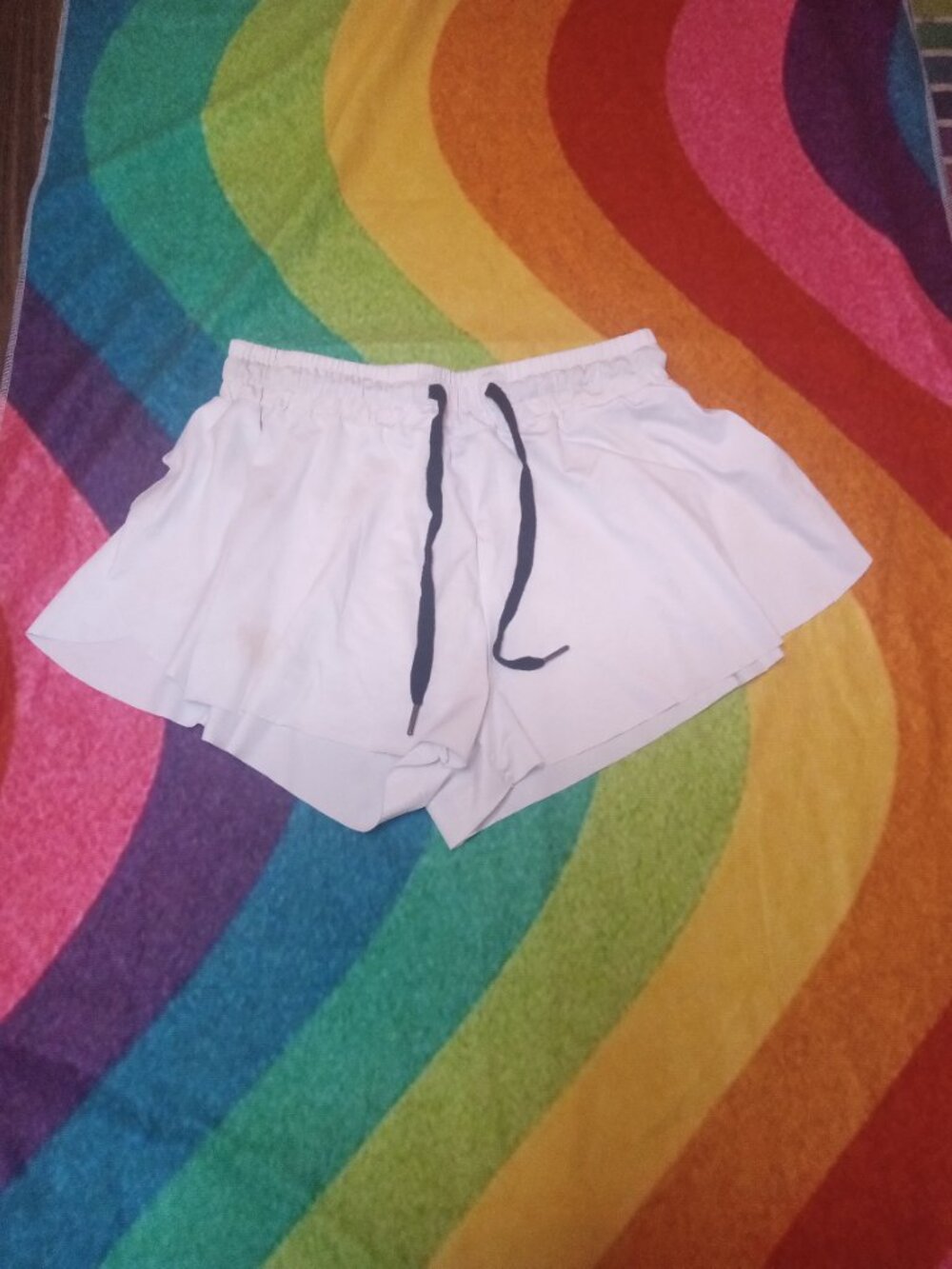 White flowy sport shorts